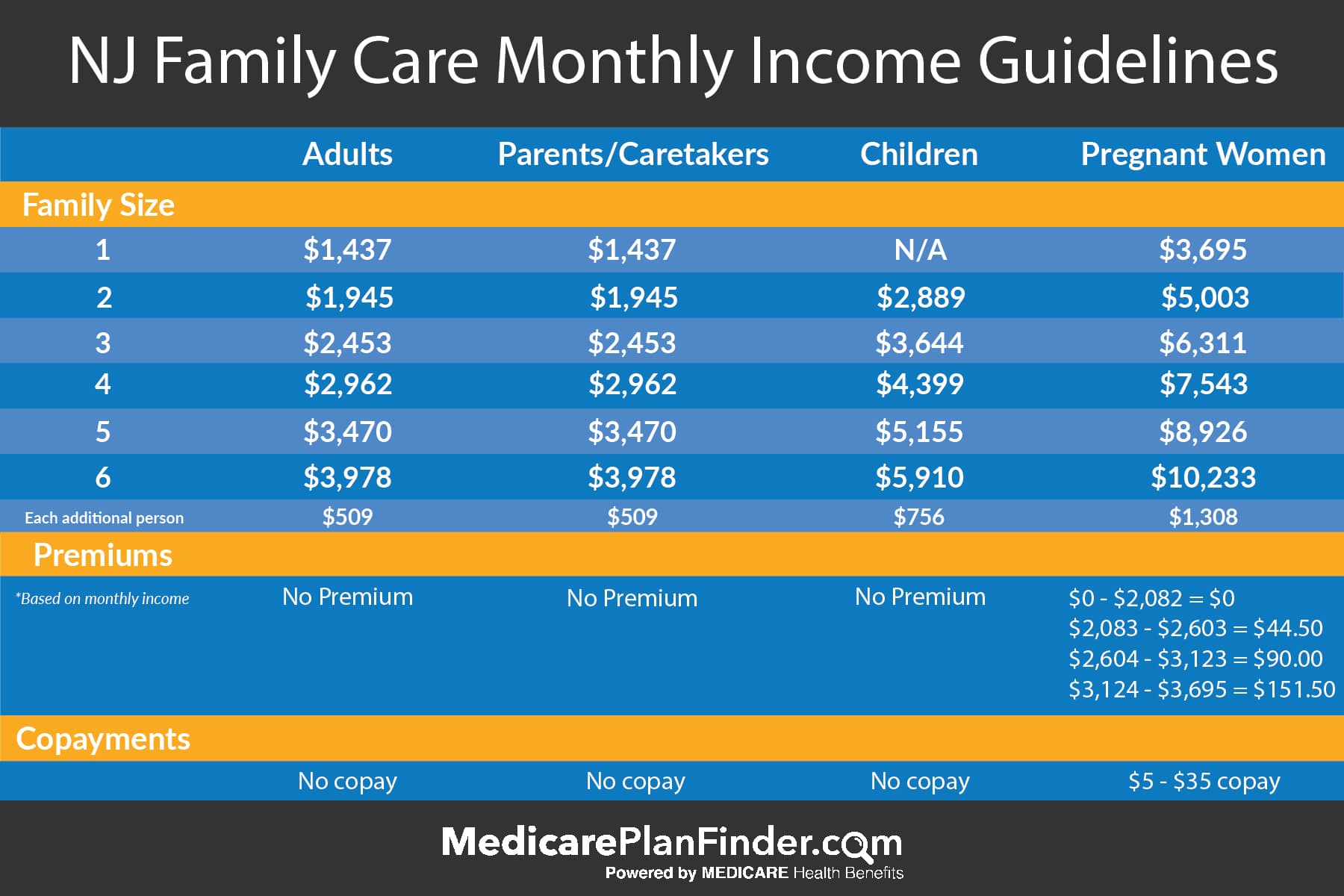 New Jersey Family Care Eligibility Chart