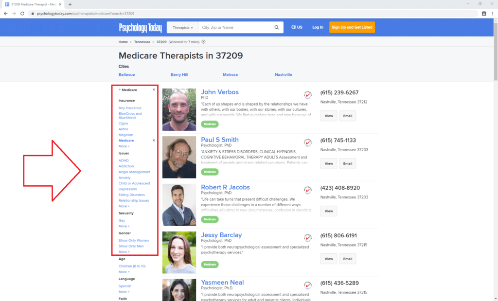 How to Find a Medicare Therapist Step 2a | Medicare Plan Finder