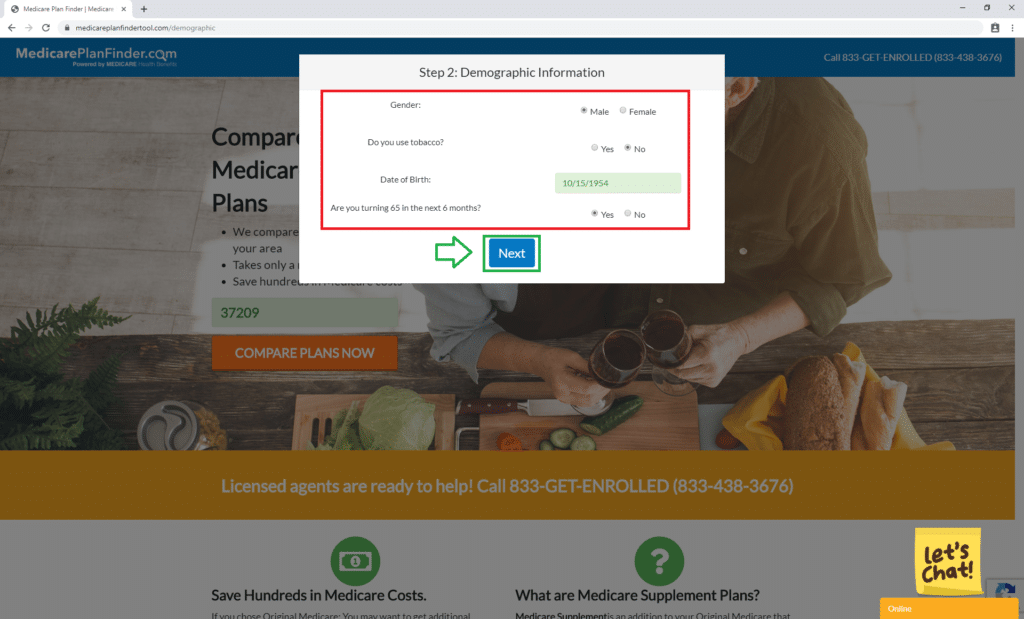 Medigap Plan Finder Tool Step 2 | Medicare Plan Finder